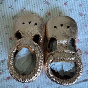 Rose gold/ pink  Baby Moccasins